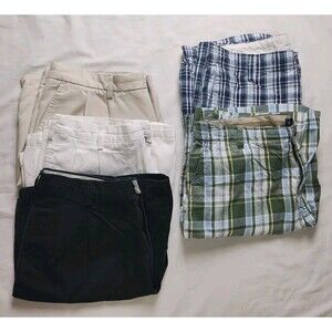 Lot Of 5 Pairs Men's 36 Shorts Pleated & Cargo‎ Chaps Ralph Lauren Izod Dockers